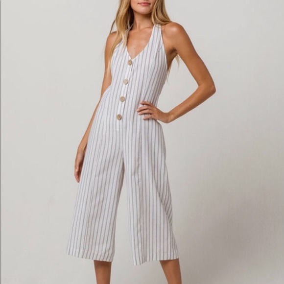 emory park Pants - Emory Park white stripe jumpsuit size small